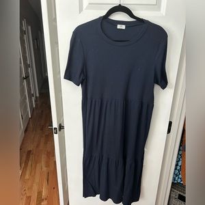 Pinkblush navy tiered ribbed navy maternity dress size L